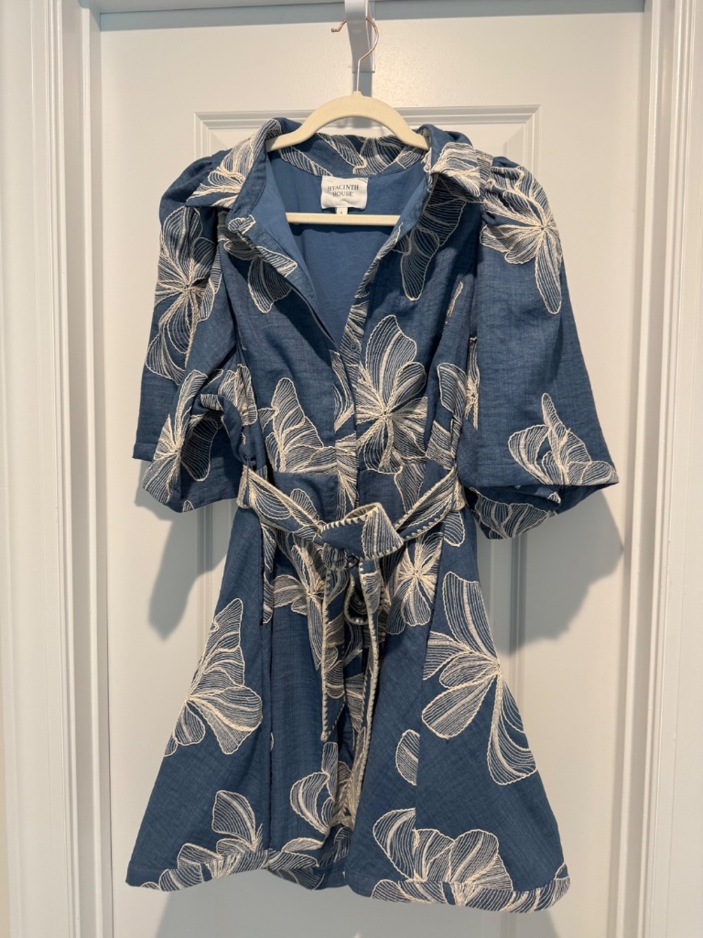 Tuckernuck - Chambray & Ivory Embroidery Cindy Mini Dress - Picture 3 of 5